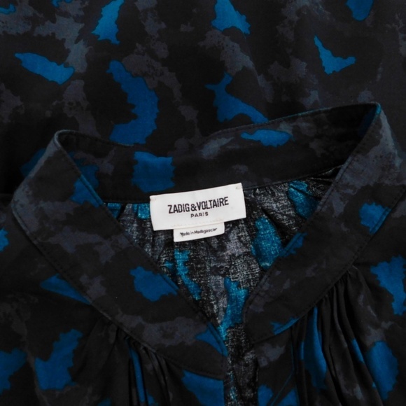 ZADIG & VOLTAIRE Tink Tunic Top Leopard Guitar Print Animal Cheetah Small - Picture 10 of 12